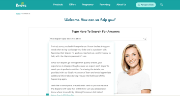 Search bar + Written FAQ