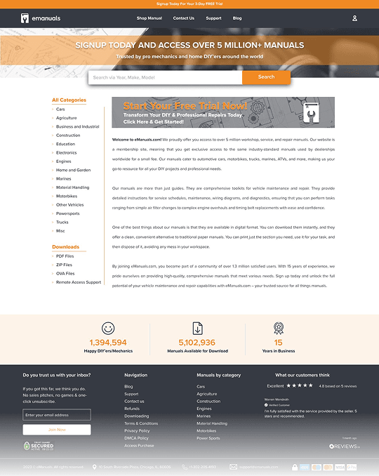 Homepage before