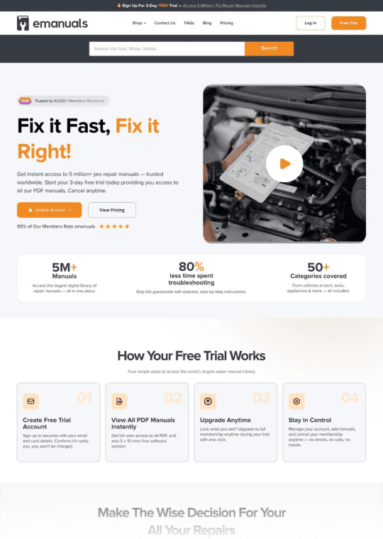 Homepage after
