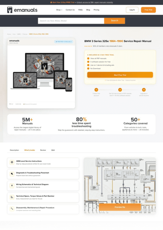 Manual detail page after