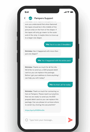 Support chat mobile